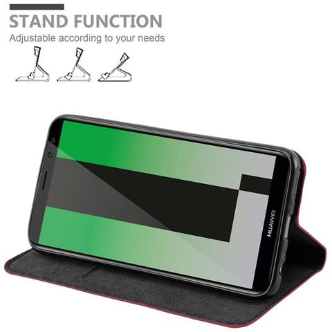 Custodia Compatibile Con Huawei Mate 10 Lite In Rosso Mela - Coperchio Protettiva Con Chiusura Magnetica, Funzione Stand E Tasca Per Le Carte - Foto 2