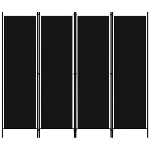 Paravento A 4 Pannelli Nero 200x180 Cm - Foto 1