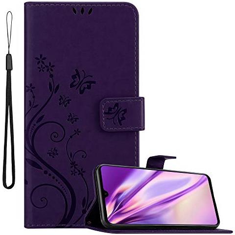 Cadorabo Custodia Compatibile Con Huawei Mate 20 In Lilla Scuro Fiore - Coperchio Protettivo In Design Floreale Con Chiusura Magnetica, Funzione Stand E Slot Per Carte - Foto 1
