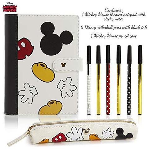Notebook Disney Mickey Mouse Insieme Della Cancelleria Per Le Ragazze Donne Include A5 Note Book Pencil Case E Sticky Notes Office O Rifornimenti Di Scuola Articoli Da Regalo Disney Per Ragazze Adolescenti Donne - Foto 2