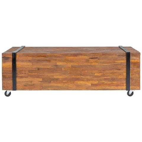 Tavolino Da Salotto 110x45x38 Cm In Legno Massello Di Teak - Foto 2