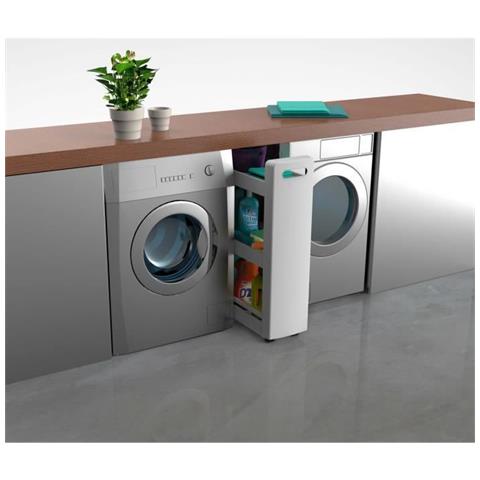 Carrello Mobilo - 3 Ripiani Componibili - Ruote Multidirezionali - 60 X 22 X 79 Cm - Bianco - Foto 1