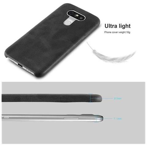 Custodia Compatibile Con Lg G5 In Vintage Nero - Hard Case Coperchio Protettivo In Similpelle - Foto 2