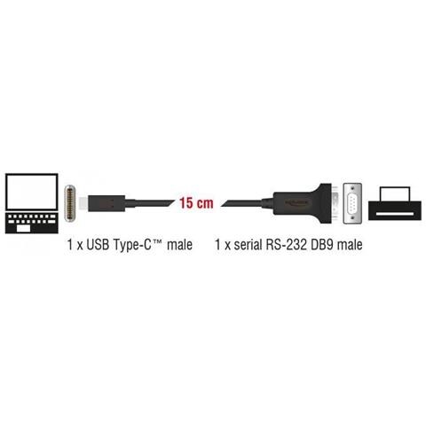Adattatore Usb Type-cã¢â€žâ¢ > 1 X Seriale Db9 Rs-232 15 Cm Nero - Foto 4