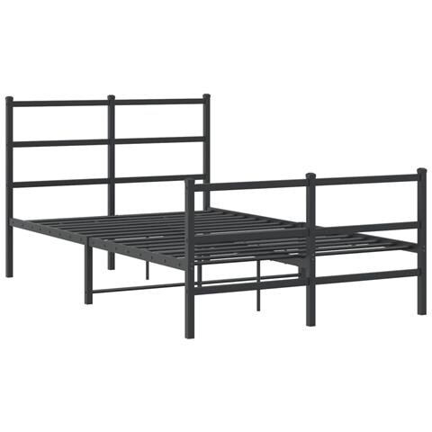 Giroletto Con Testiera E Pediera Metallo Nero 120x190 Cm - Foto 2