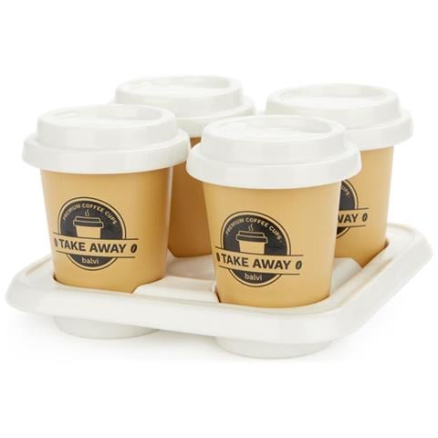 Coffee Cup Take Away Set 4pcs. (porcelain) - Foto 1