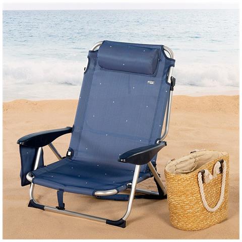 Sedia Da Spiaggia Aktive Pieghevole Blu Marino 51 X 76 X 45 Cm (2 Unità) - Foto 6