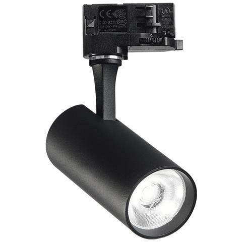 Illuminazione A Binario Contemporaneo Fox Alluminio Nero Led 15w 4000k Ip20 - Foto 1