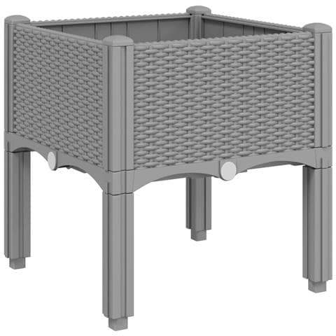 Fioriera Da Giardino Con Gambe Grigio Chiaro 40x40x42 Cm In Pp - Foto 2