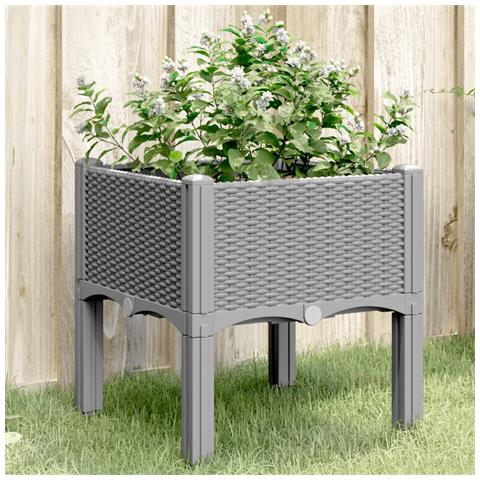 Fioriera Da Giardino Con Gambe Grigio Chiaro 40x40x42 Cm In Pp - Foto 1