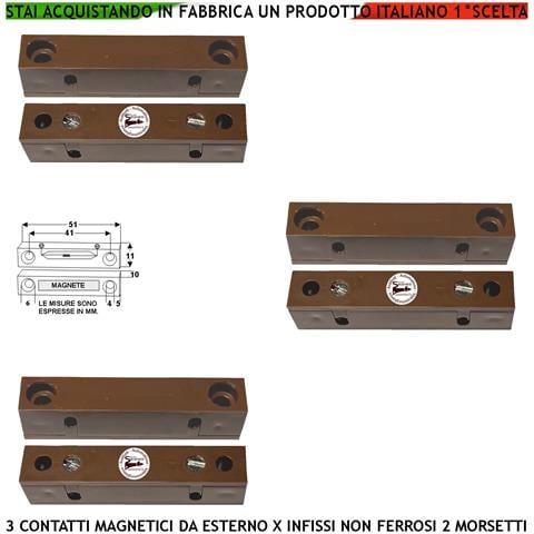 Contatto Magnetico Esterno Tre Pezzi Fori Di Fissaggio Sensore Reed Sensibilità Magnetica 13 Mm Tensione Contatto Max - Foto 1