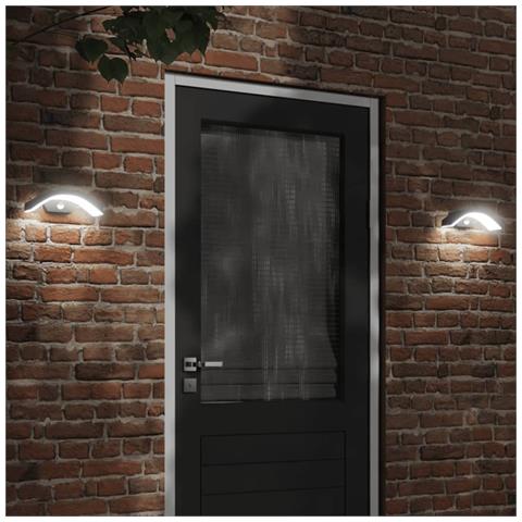 Applique Con Led E Sensore 2 Pz Nere In Alluminio Pressofuso - Foto 1
