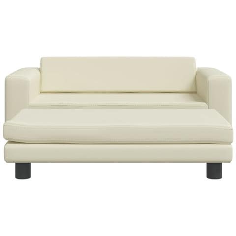 Divano Per Bambini Con Poggiapiedi Crema 100x50x30cm Similpelle - Foto 3