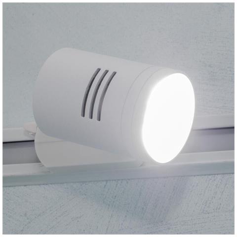 Porta Faretto Da Binario Attacco Gu10 Faro Orientabile Per Soffitto Bianco P26-b - Foto 2