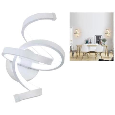 Applique Lampada Interno Moderna Parete Muro Spirale 15w Luce Naturale St-004 - Foto 1