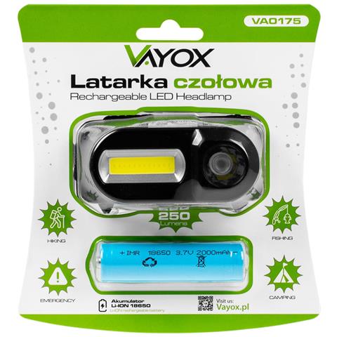 Lampada Frontale Ricaricabile Xpe + Cob Va0175 - Foto 8