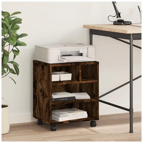 Supporto Per Stampante Con Ruote Rovere Fumo 41x32x48 Cm - Foto 3