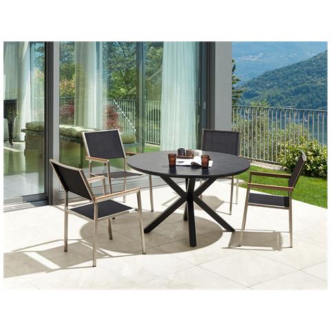 Set Da Pranzo Alluminio Vetro Acciaio Nero Maletto /grosseto - Foto 1