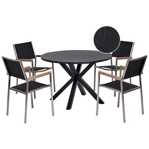 Set Da Pranzo Alluminio Vetro Acciaio Nero Maletto /grosseto - Foto 2