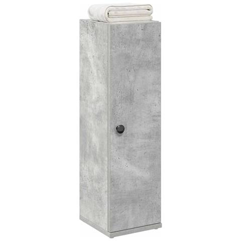 Mobile Da Bagno Con Portarotolo Grigio Cemento 20,5x22x72 Cm - Foto 1