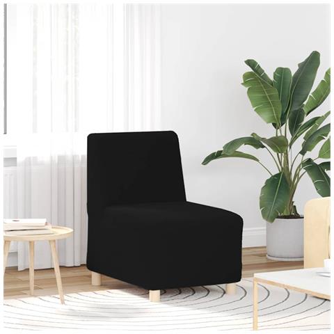 Divano Sedia Nero 55 cm Tessuto Riccio Simile alla Lana - Foto 1