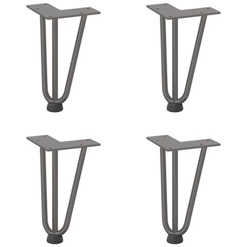 Gambe Tavolo A Forcina 4 Pz 20 Cm Acciaio Massiccio - Foto 2