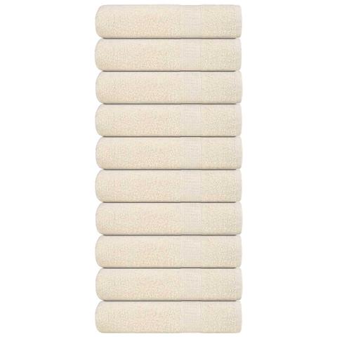 Asciugamani Da Bagno 10 Pz Crema 100x150cm 360 G/m 100% Cotone - Foto 1