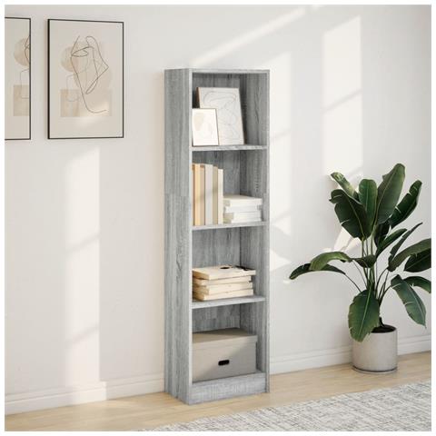 Libreria Grigio Sonoma 40x24x143 Cm In Legno Multistrato - Foto 3