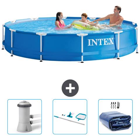 Piscina Fuori Terra - In Giro - 366x366x76 Cm - Blu - Include Accessori Coordinati Cb81 - Foto 1