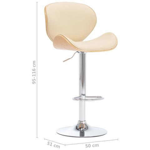 Sedia Da Bar Crema In Similpelle - Foto 7