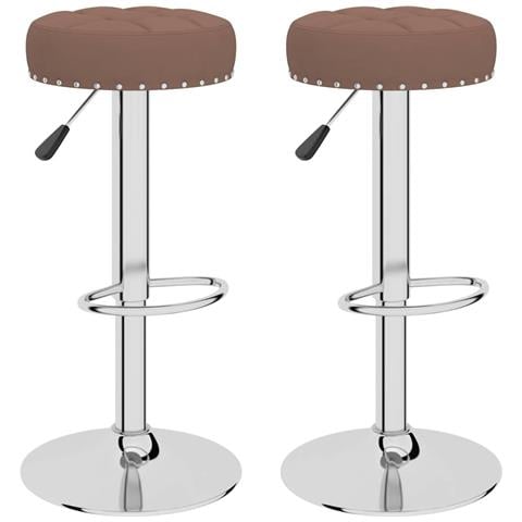 Lusso Casadino -  Sgabelli Da Bar 2 Pz Marroni In Tessuto - Foto 1