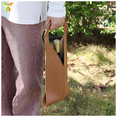 Elegante Borsa Da Vino Portatile In Pelle Pu Per Viaggi Brown - Foto 2