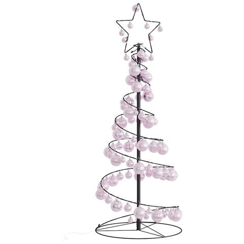 Albero di Natale a LED con Palline 80 LED Bianco Caldo 120 cm - Foto 1