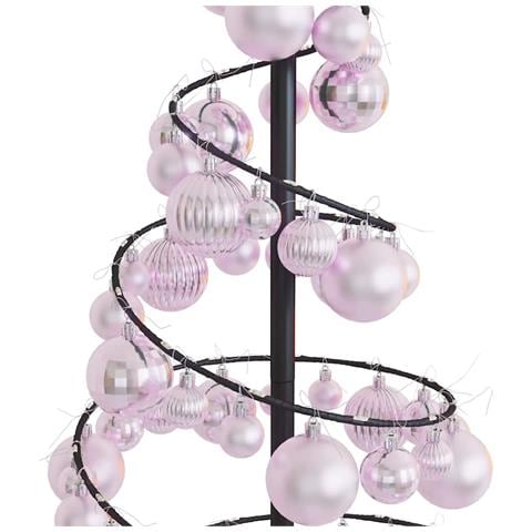 Albero di Natale a LED con Palline 80 LED Bianco Caldo 120 cm - Foto 9
