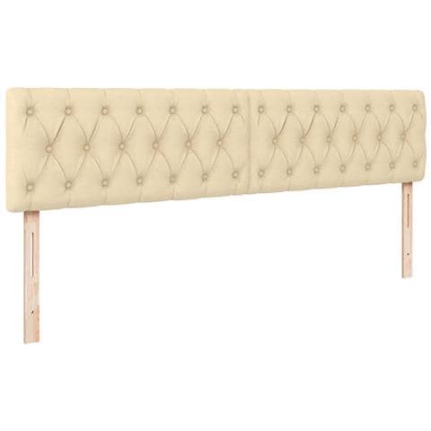 Struttura Letto Pouf con Materasso Crema 160x200 cm in Tessuto - Foto 9