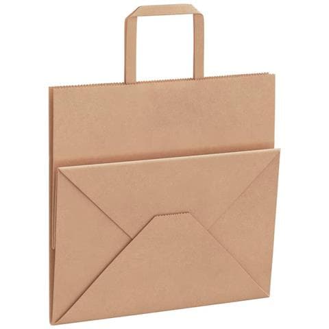 Sacchetti di Carta 50 pz con Manici Marrone 26x17x25 cm - Foto 9