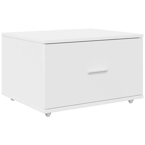 Armadio con cassetti su ruote Bianco 55x45x33.5 cm Legno ingegnerizzato - Foto 1