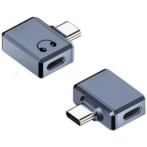 Adattatore Lighting Femmina A Usb-c Maschio Angolato Per Auricolari - Ascolto, Chiamate E Controllo Grey - Foto 1