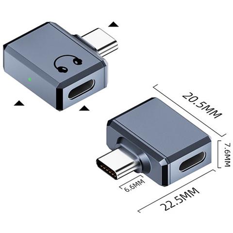 Adattatore Lighting Femmina A Usb-c Maschio Angolato Per Auricolari - Ascolto, Chiamate E Controllo Grey - Foto 2