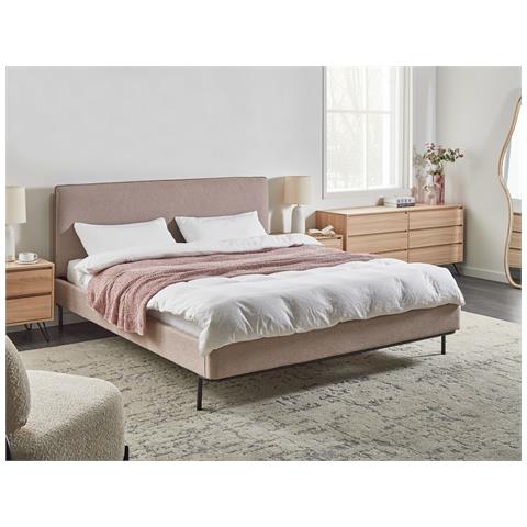 Letto Tessuto Corio 180 X 200 Cm Tortora - Foto 1