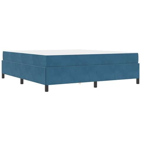Struttura del letto Blu scuro e bianco 180 x 200 cm Velluto - Foto 1