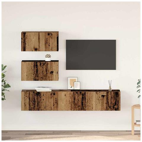 Set mobile TV 4 pcs Legno vecchio 80 x 30 x 30 cm - Foto 2