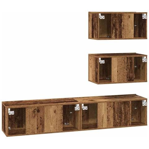 Set mobile TV 4 pcs Legno vecchio 80 x 30 x 30 cm - Foto 9