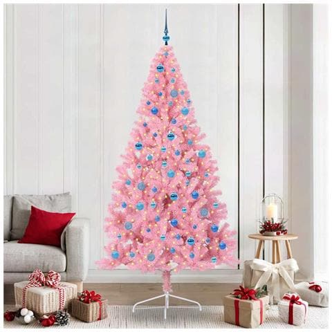 Albero di Natale artificiale con luci integrate Rosa 240 cm PVC - Foto 2