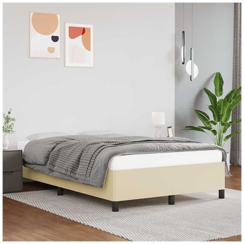 Giroletto senza Materasso Crema 120x190 cm Similpelle - Foto 2