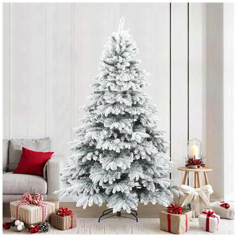 Albero di Natale Artificiale Snodato Foderato di Neve Bianco - Foto 2