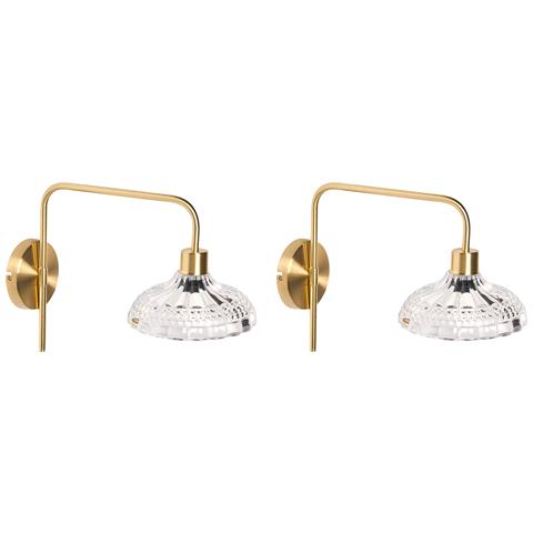 Set Di 2 Lampade Da Parete Molino Metallo Oro - Foto 2