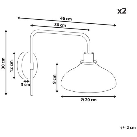 Set Di 2 Lampade Da Parete Molino Metallo Oro - Foto 7