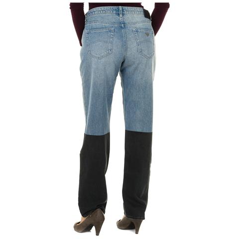 Pantaloni Lunghi In Denim Dal Taglio Dritto 6y5j15-5dwsz Donna - Foto 2