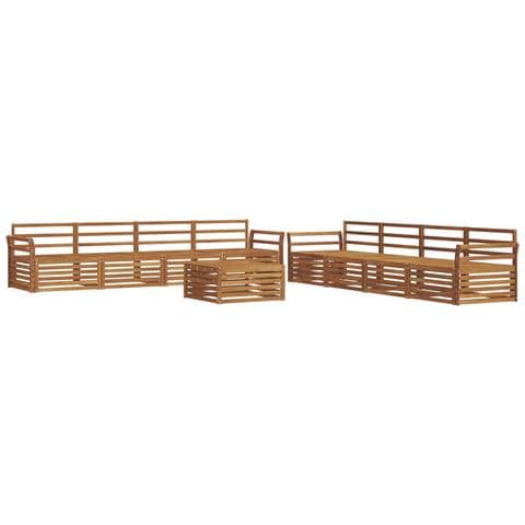 Set di divani da esterno 9 pcs Naturale - Foto 1